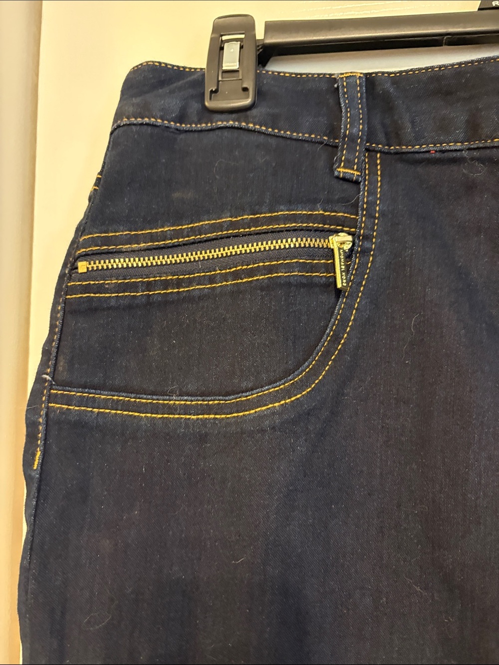 MICHAEL Michael Kors size 12 Dark Blue Women's Flare Jeans 592 - Picture 2 of 10